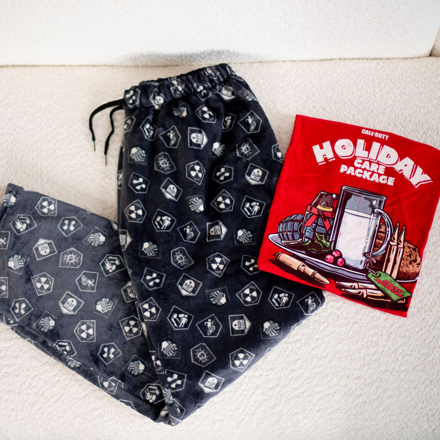 Call of Duty Perk Icon Pajama Pants - Top Stylized View