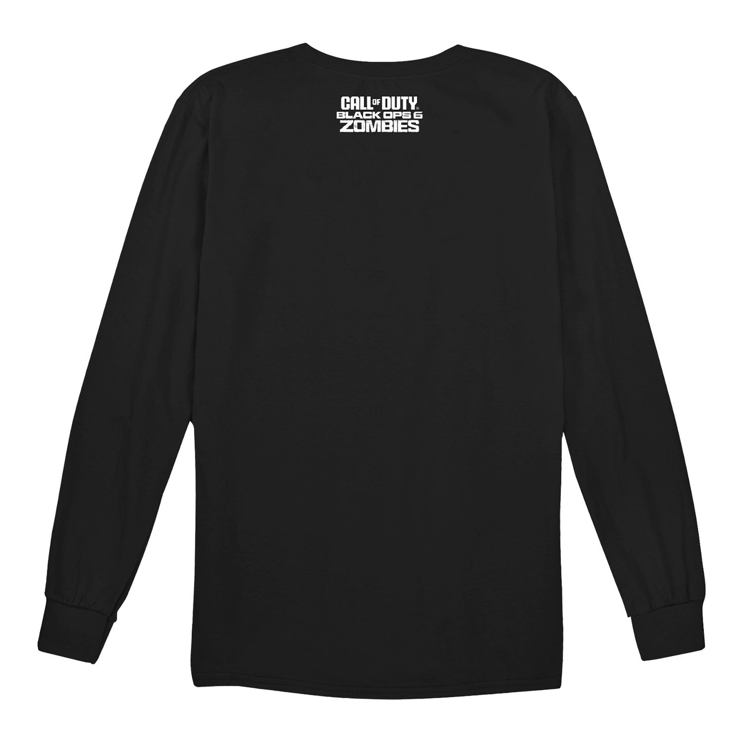 Call of Duty: Black Ops 6 Zombies White Logo Black Long Sleeve T-Shirt - Back View