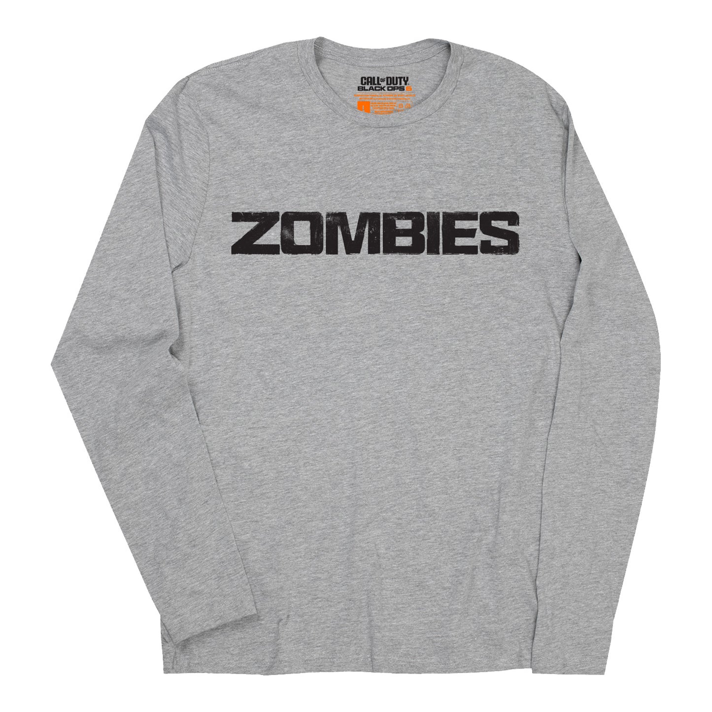 Call of Duty: Black Ops 6 Zombies Grey Long Sleeve T-Shirt - Front View