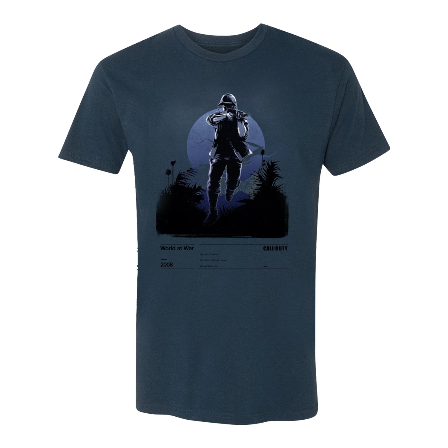 Call of Duty: World At War (2008) Indigo T-Shirt - Front View