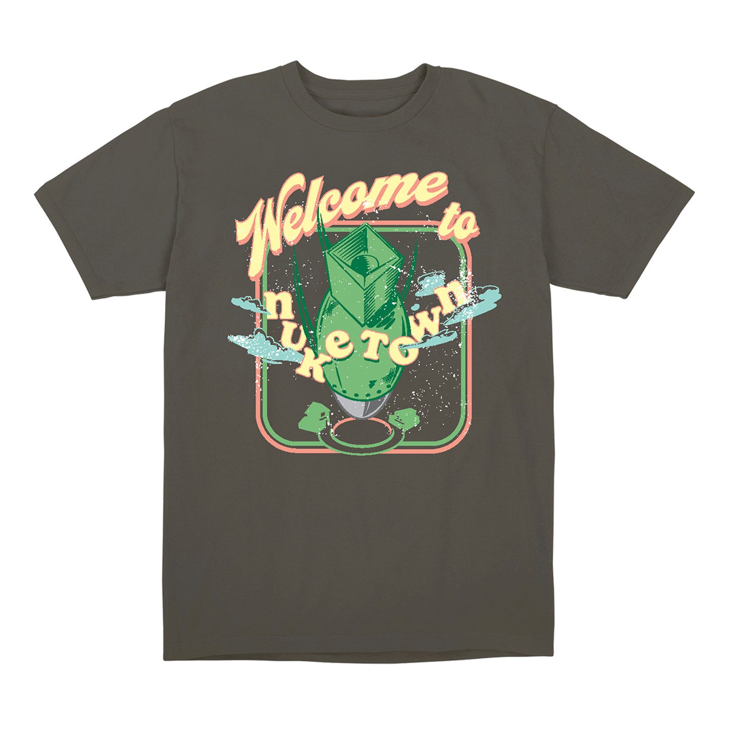 Call of Duty Welcome to Nuketown T-Shirt - Front View Charcoal Grey Version