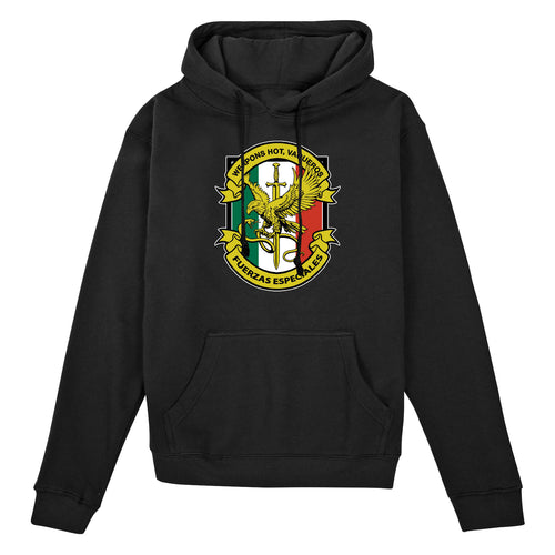 Call of Duty Weapons Hot Vaqueros Black Hoodie - Front View with Hot Vaqueros Design