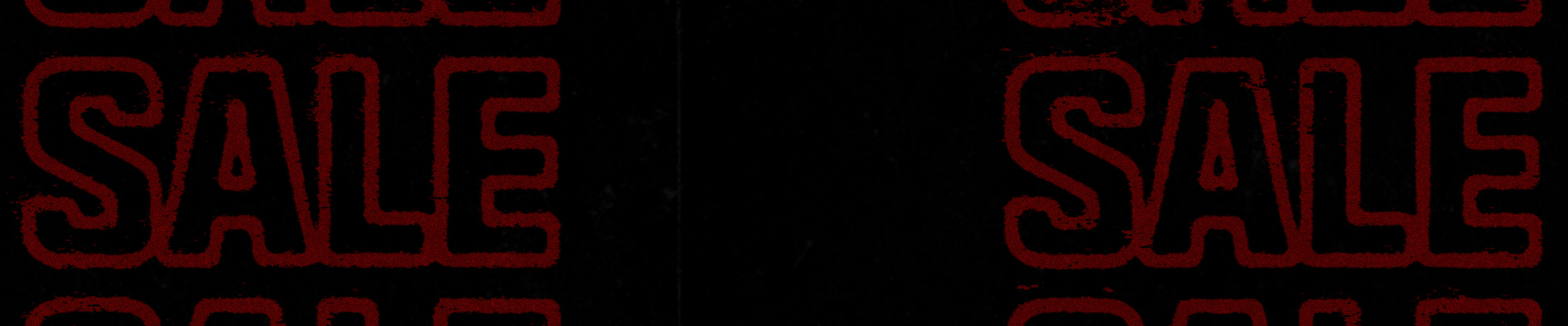 Black background with repeating red "SALE" words