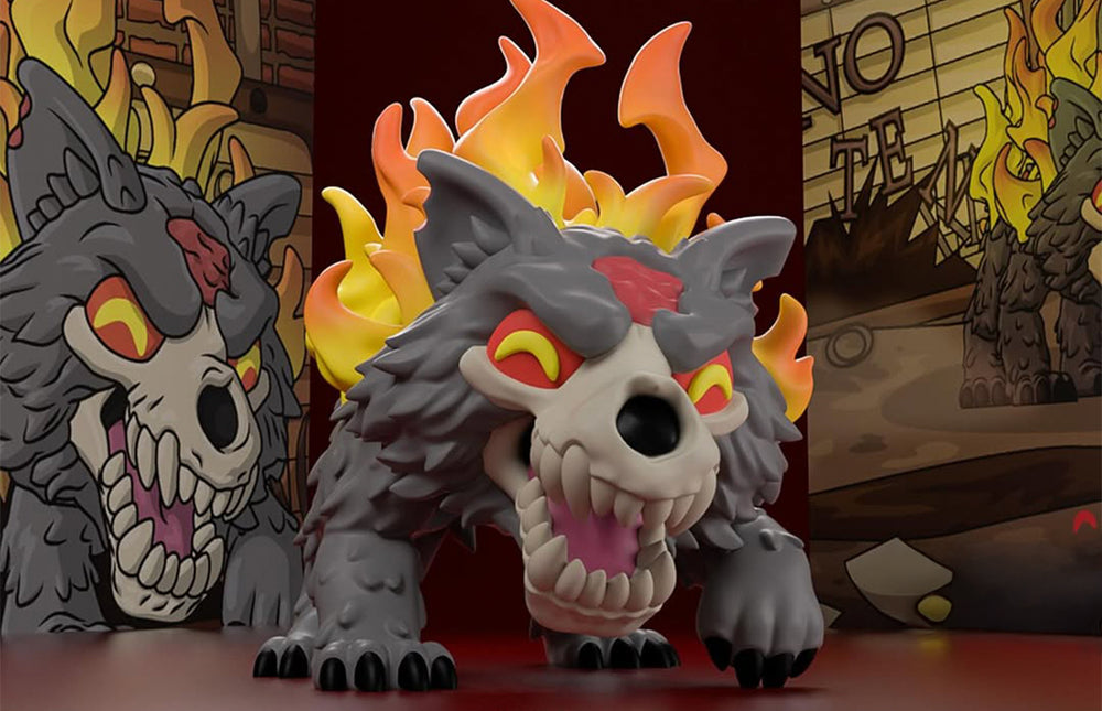 Closeup of the Call of Duty Zombies Hellhound Youtooz Figure