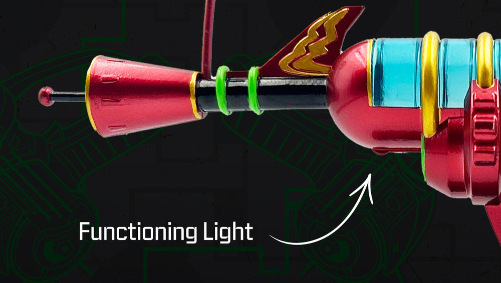 Closeup of Call of Duty Zombies Ray Gun 3D Lamp showing "Functioning Light"