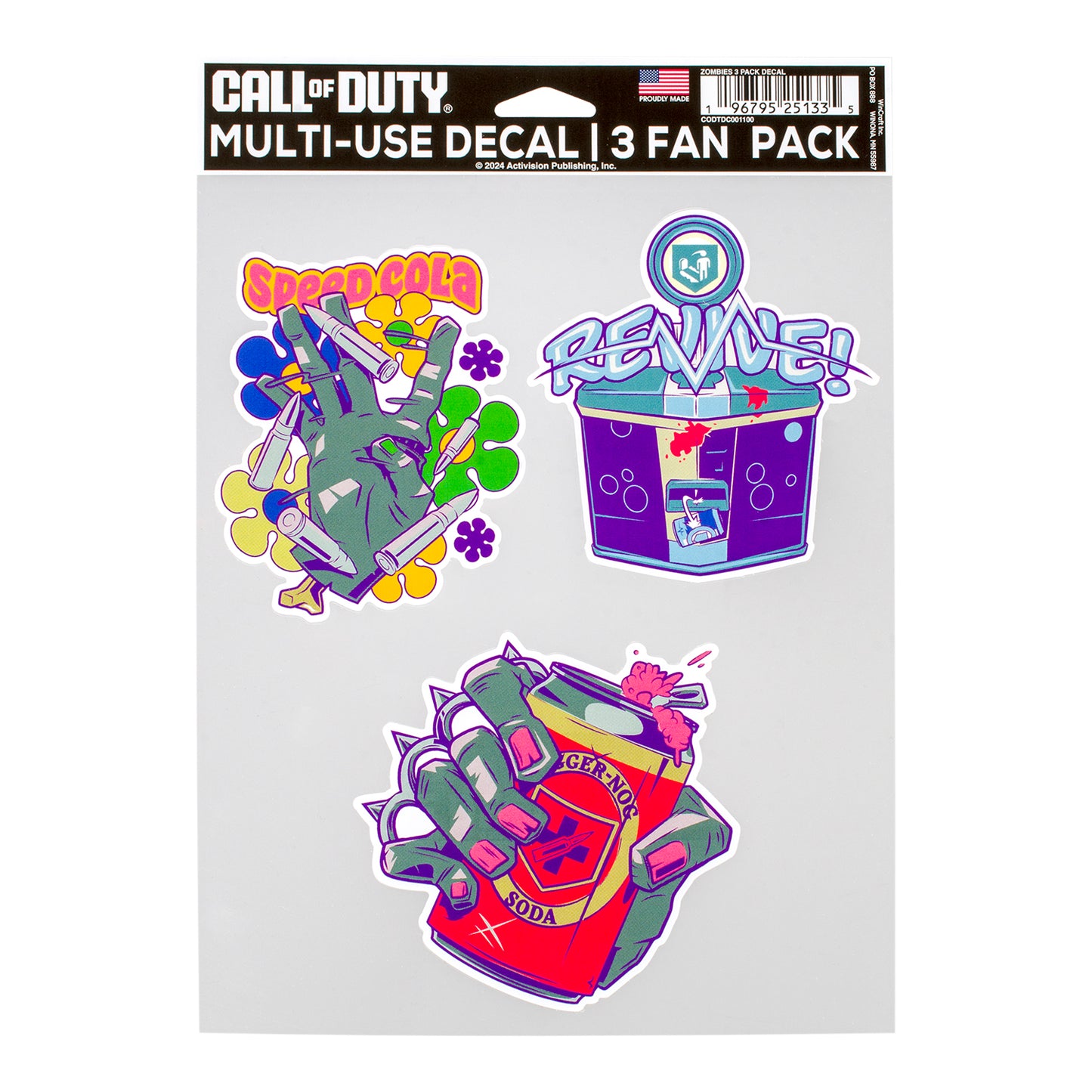 Call of Duty Zombies Perk-a-Cola Decal Sheet - Front View 