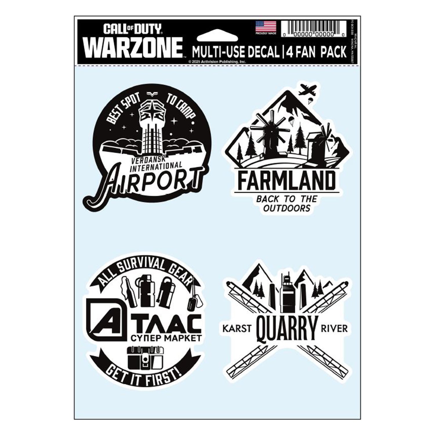 Call of Duty: Warzone Verdansk Decal Sheet - Front View