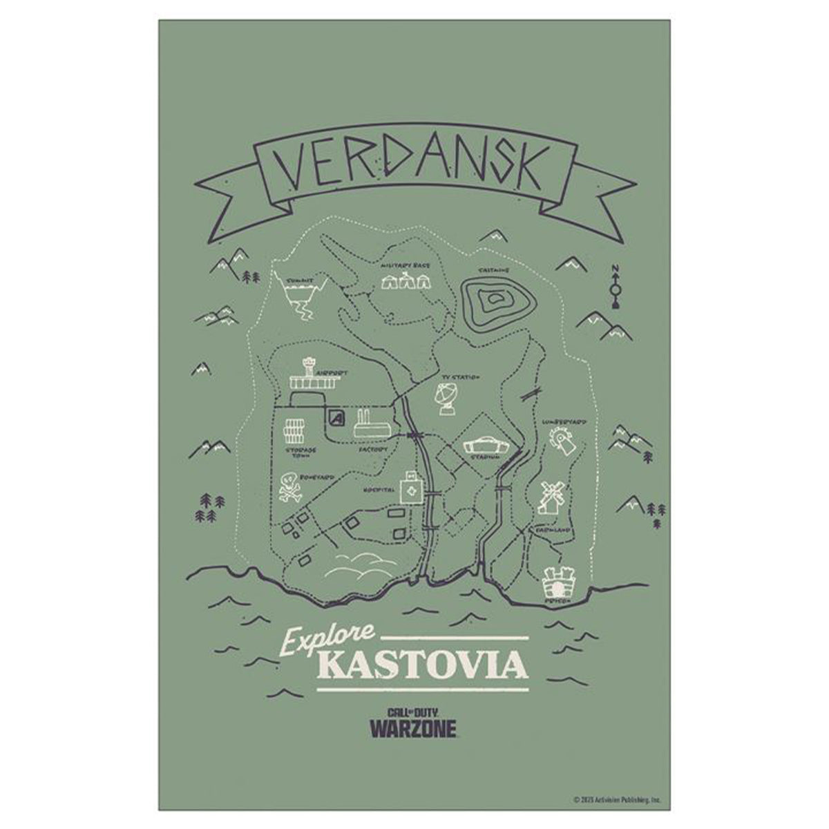 Call of Duty: Warzone Verdansk Map 11x17