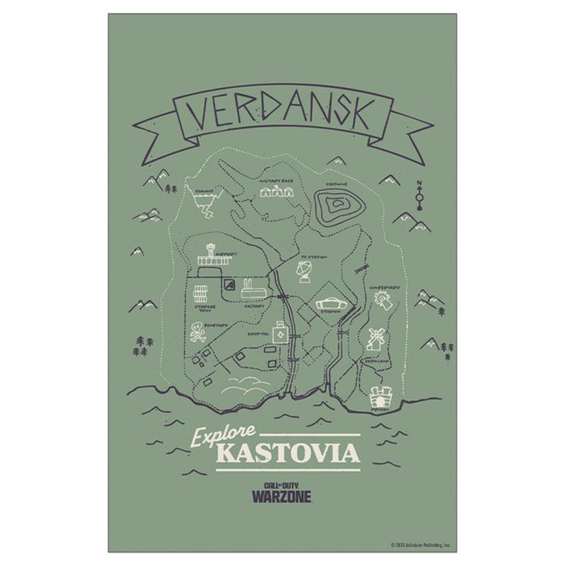 Call of Duty: Warzone Verdansk Map 11x17