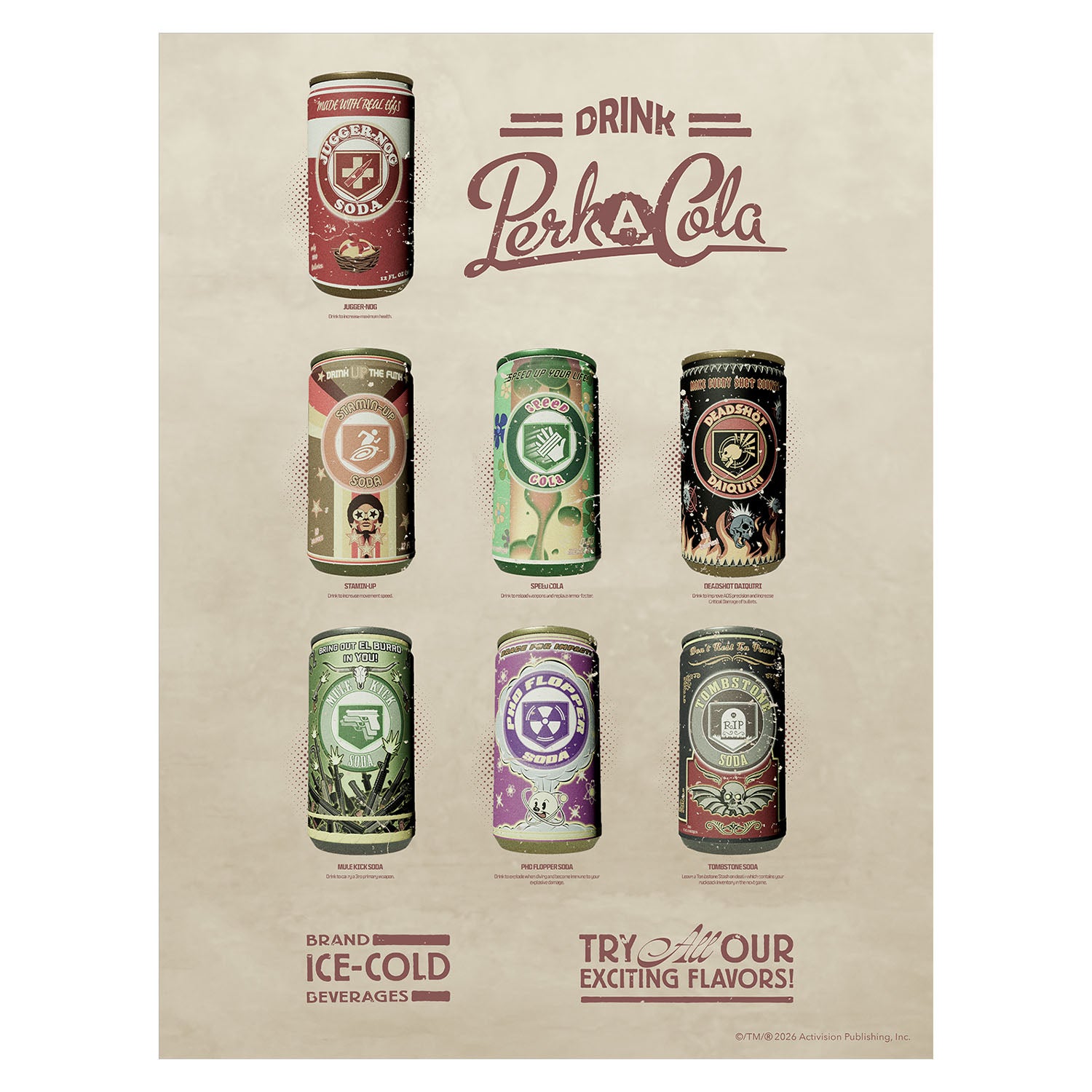 Call of Duty Vintage Perk-A-Cola Cans 18x24