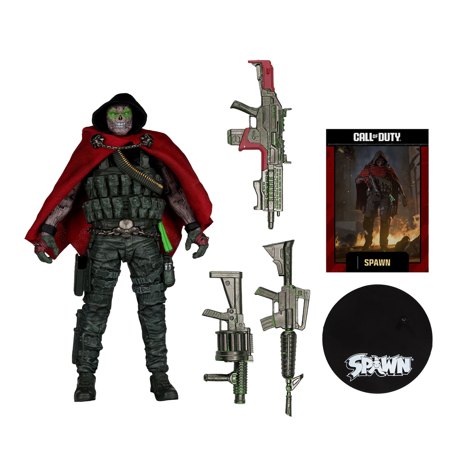 Call of Duty Burned Spawn Figurine - Front View with Accessories