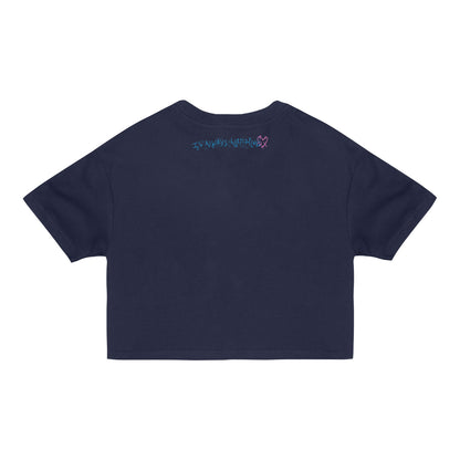 Call of Duty Mister Peeks Women's Cropped T-Shirt - Back View Navy Version