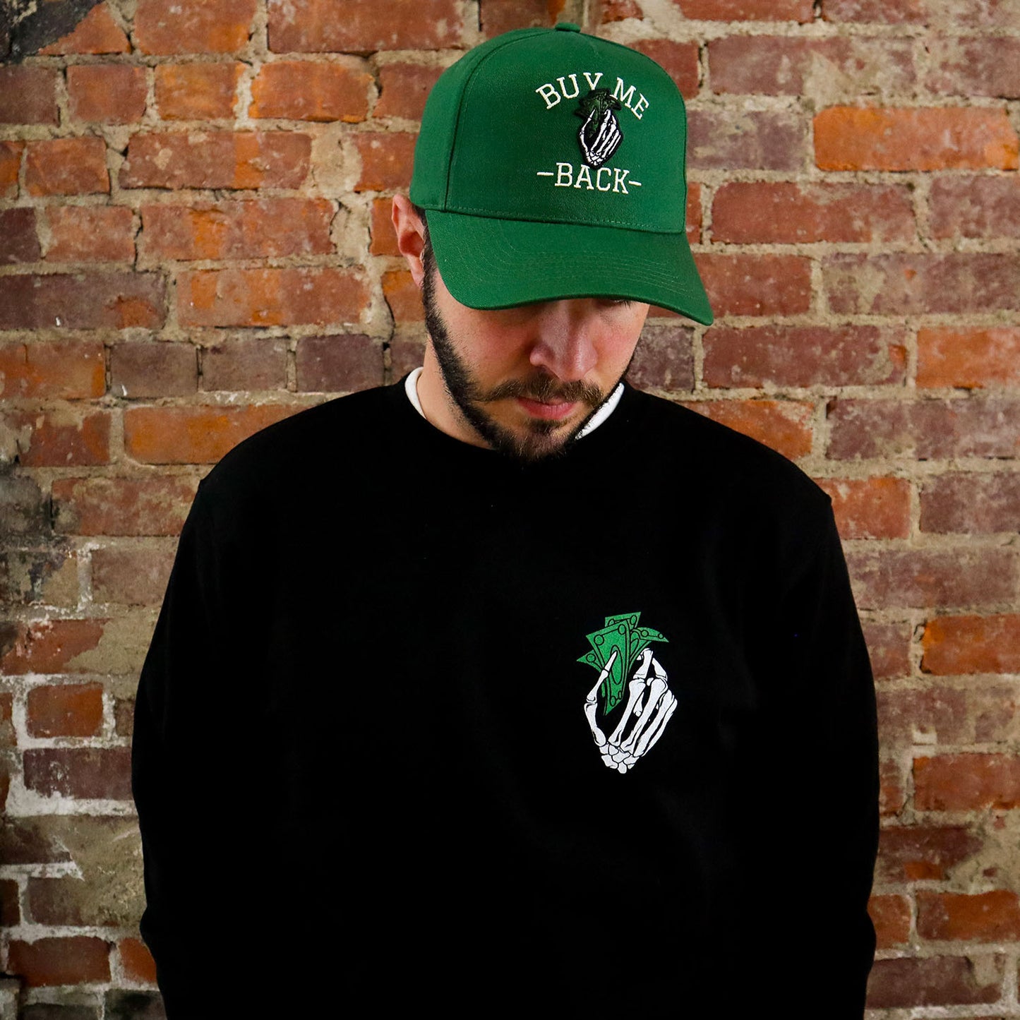 Call of Duty Buy Me Back Black Crewneck Sweatshirt - Front View on Model