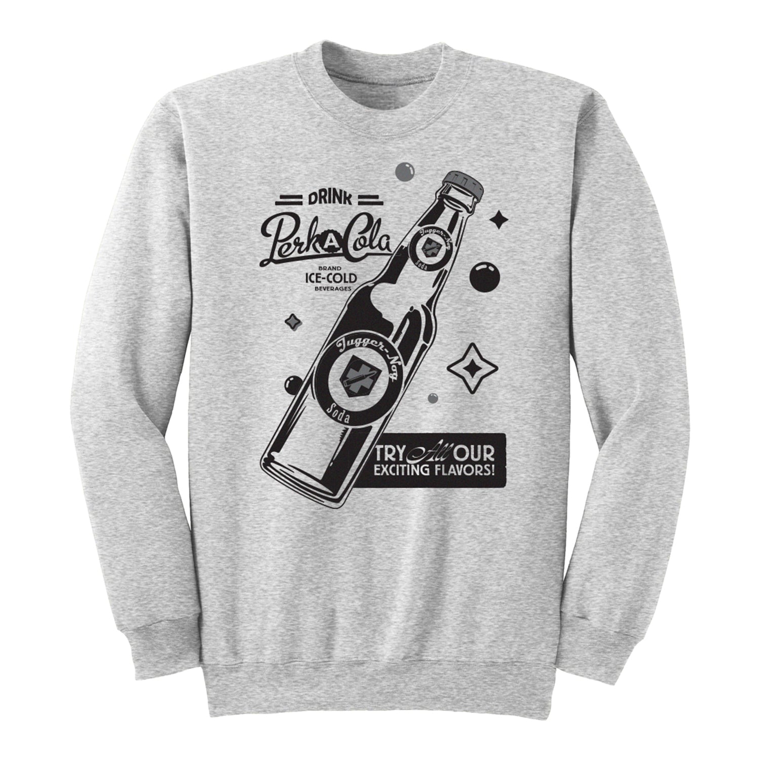 Call of Duty Vintage Perk-A-Cola Bottle Crewneck Sweatshirt - Front View Grey Version