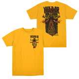 Call of Duty Kortifex Yield or Die Gold T-Shirt - front and back views