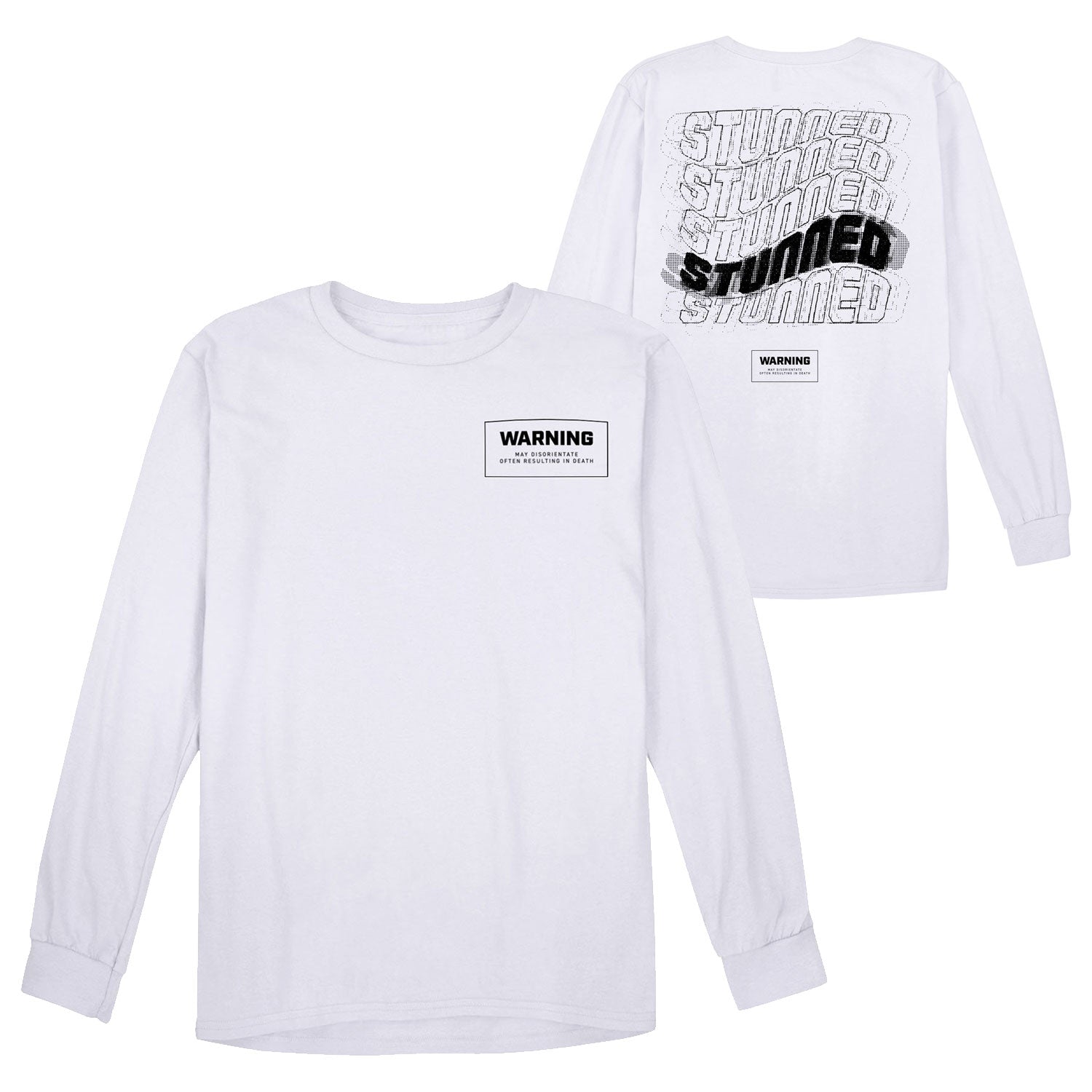 Call of Duty Stunned White Long Sleeve T-Shirt - Front and back view