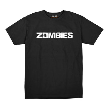Call of Duty: Black Ops 6 Zombies White Logo Black T-Shirt - Front View