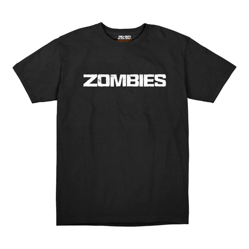 Call of Duty: Black Ops 6 Zombies White Logo Black T-Shirt - Front View