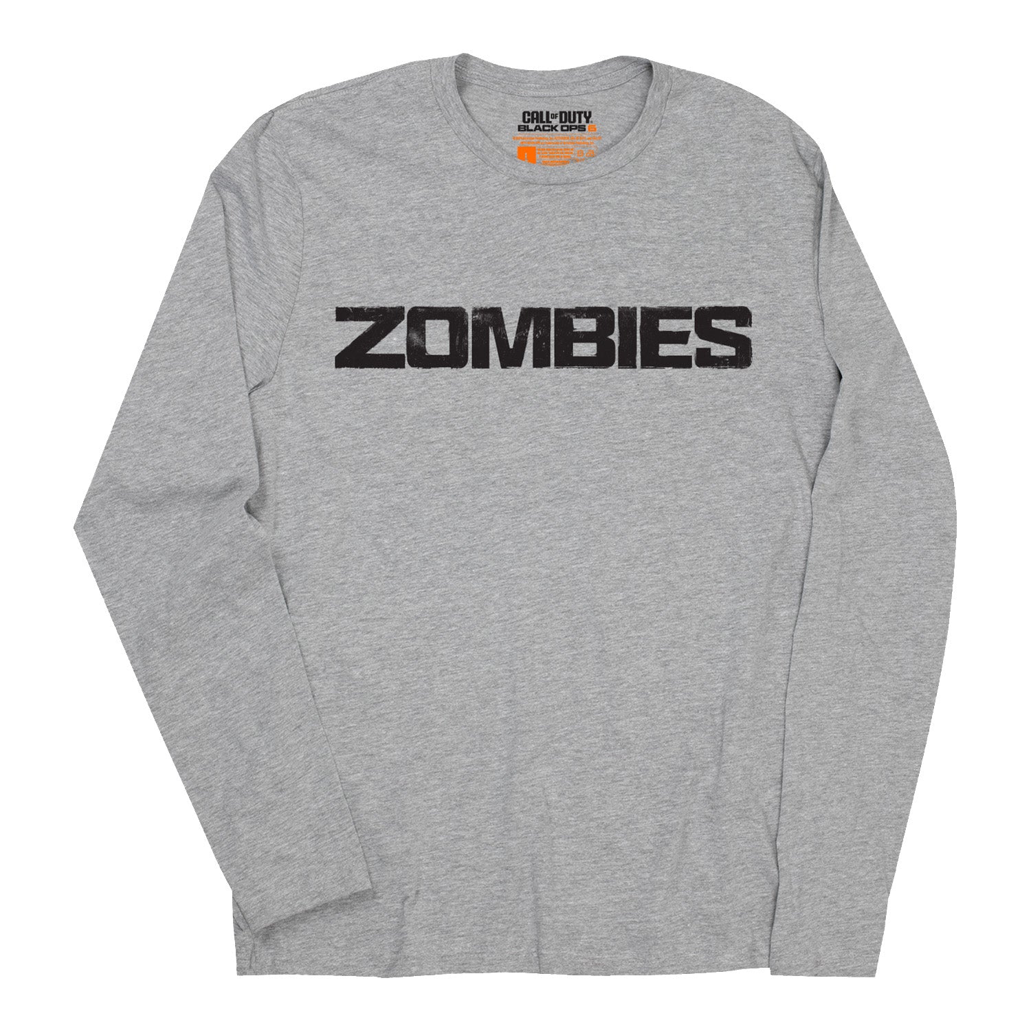 Call of Duty: Black Ops 6 Zombies Grey Long Sleeve T-Shirt - Front View