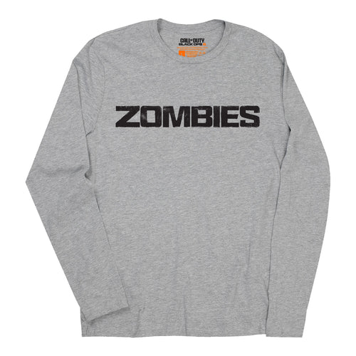 Call of Duty: Black Ops 6 Zombies Grey Long Sleeve T-Shirt - Front View