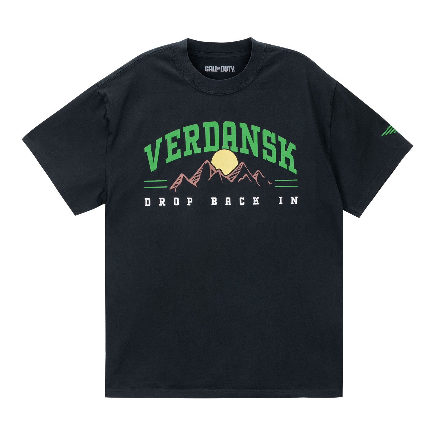 Call of Duty: Warzone Verdansk Drop Back In Black T-Shirt - Front View