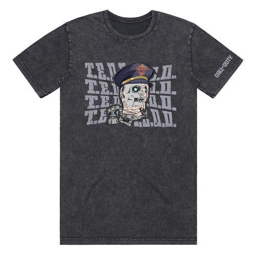 Call of Duty: Black Ops 7 Zombies T.E.D.D. Repeat Black T-Shirt - Front View
