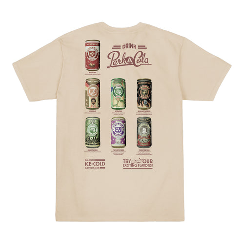 Call of Duty Vintage Perk-A-Cola Cans T-Shirt - Back View Tan Version