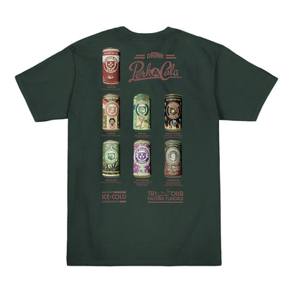 Call of Duty Vintage Perk-A-Cola Cans T-Shirt - Back View Green Version