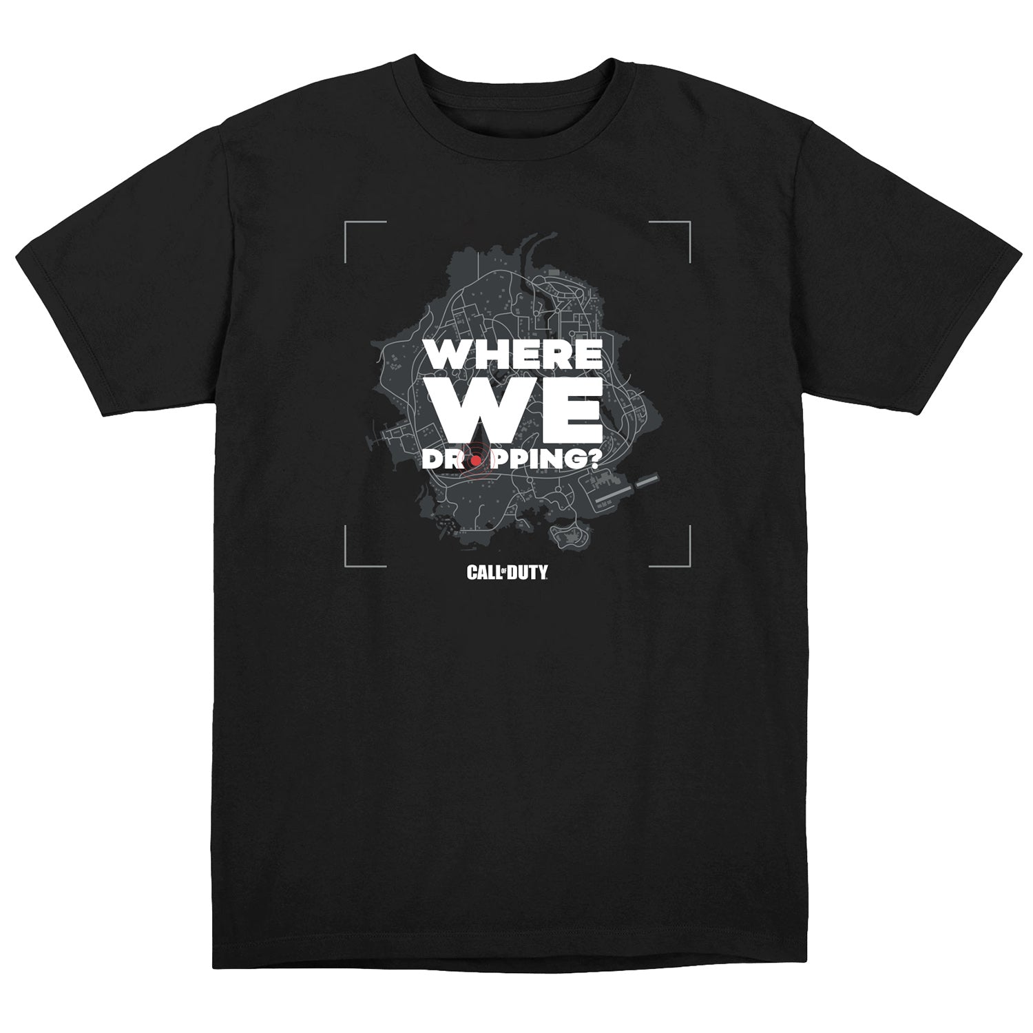 Call of Duty Black Where We Dropping T-Shirt - Front View