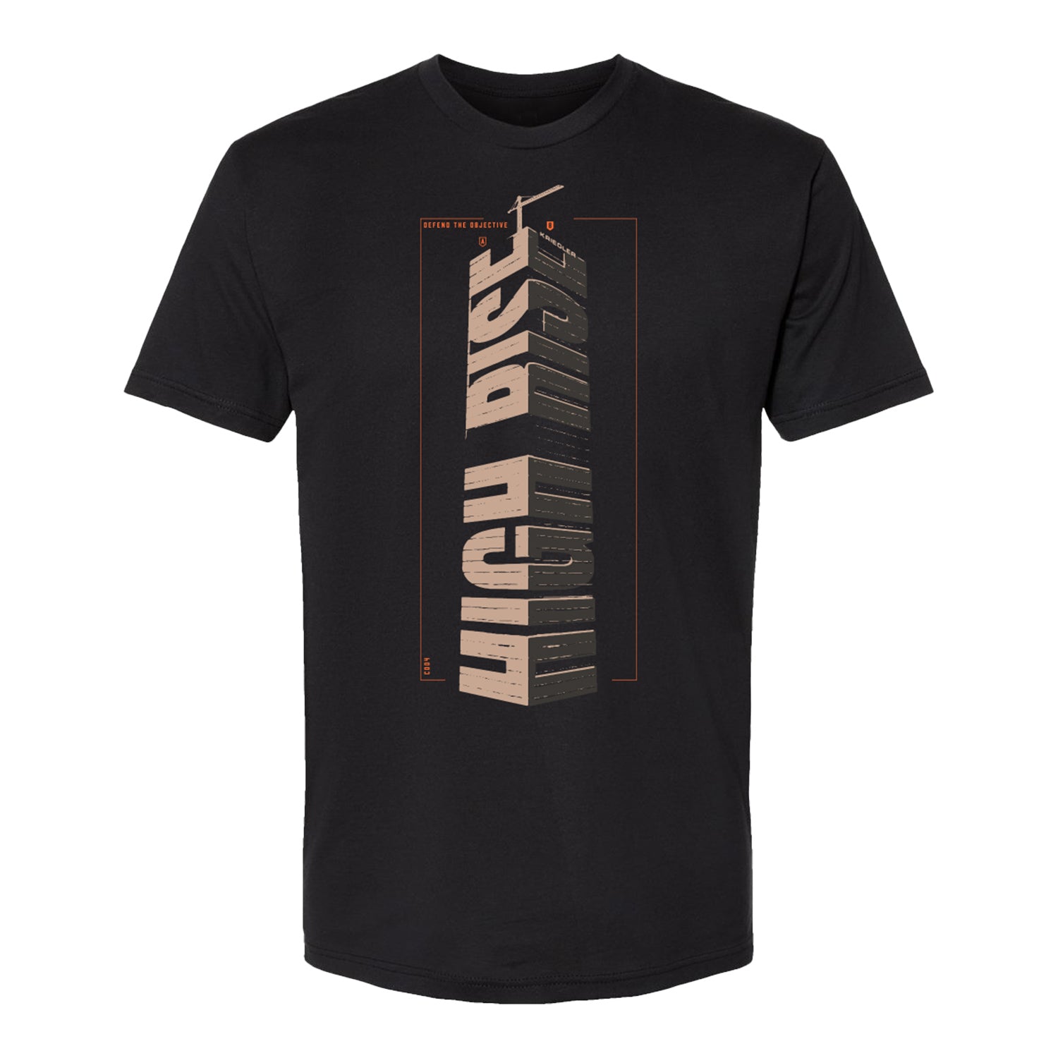 Call of Duty Black High Rise T-Shirt - Front View Black Version