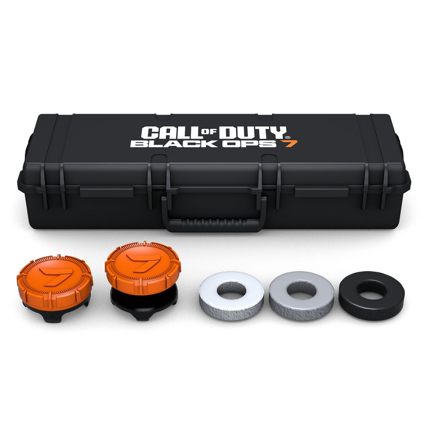 Call of Duty: Black Ops 7 Aim Boost Kit Collector's Edition PS5 Thumbsticks - Product and Case View