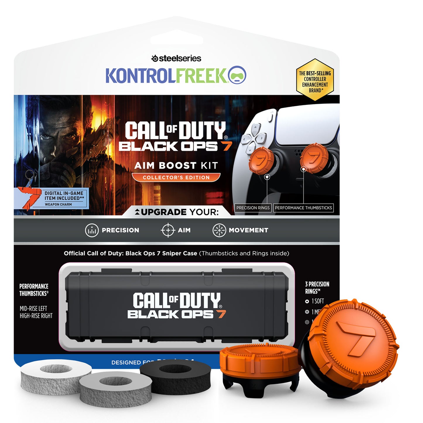 Call of Duty: Black Ops 7 Aim Boost Kit Collector's Edition PS5 Thumbsticks - Package and Product View
