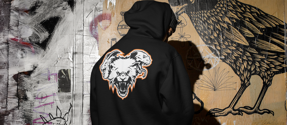 Stylized image with a male model wearing a Call of Duty: Black Ops 7 hoodie