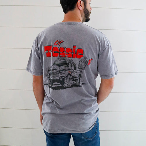 Call of Duty: Black Ops 7 Ol' Tessie Fully Equipped Grey T-Shirt - Back View on Model