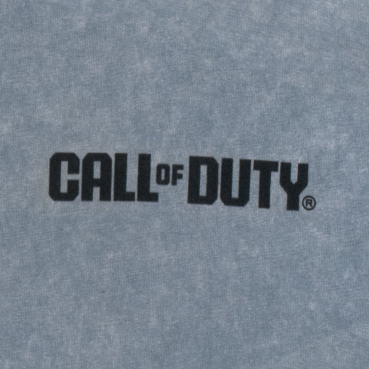 Call of Duty: Black Ops 7 Ol' Tessie Fully Equipped Grey T-Shirt - Front View Close Up Logo