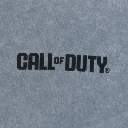 Call of Duty: Black Ops 7 Ol' Tessie Fully Equipped Grey T-Shirt - Front View Close Up Logo