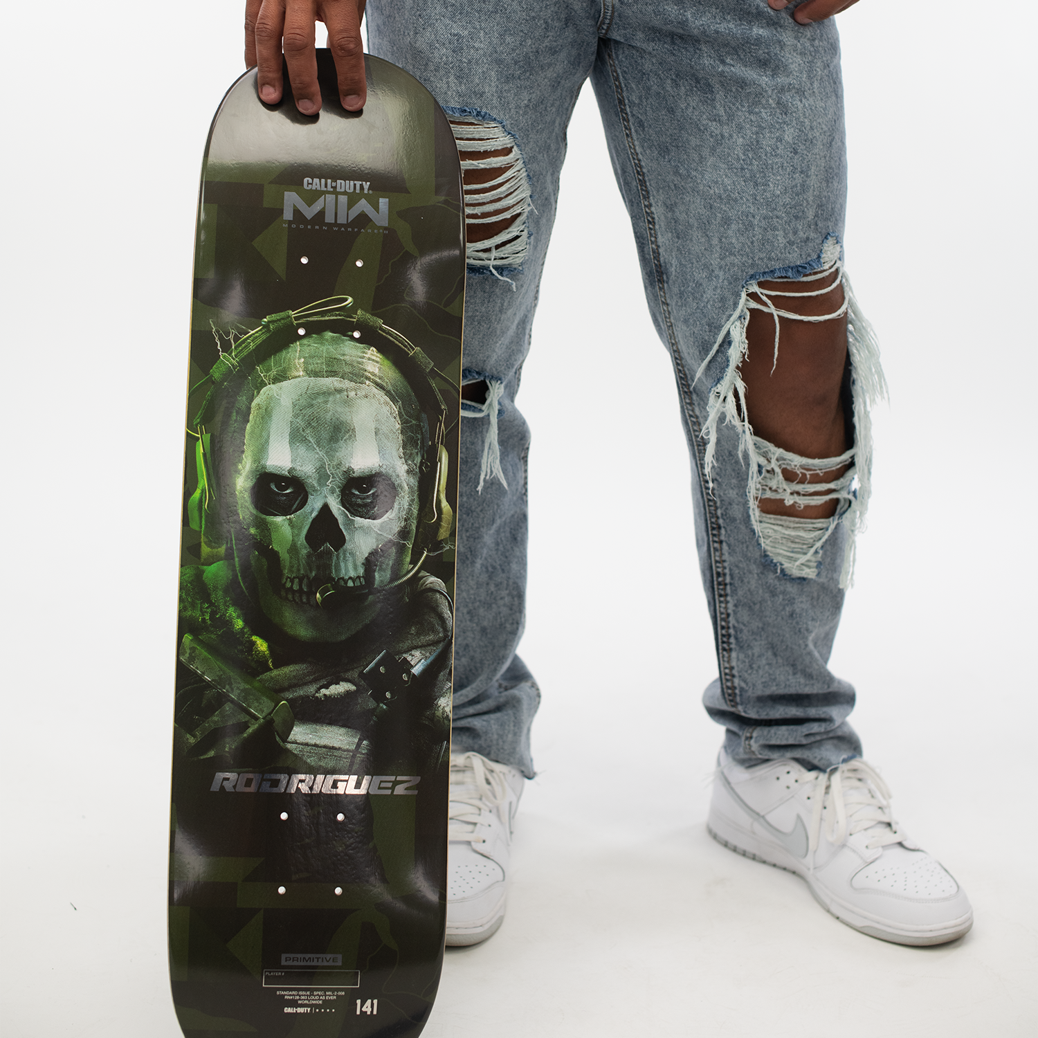 Call of Duty Ghost Skateboard Deck - Model Front View