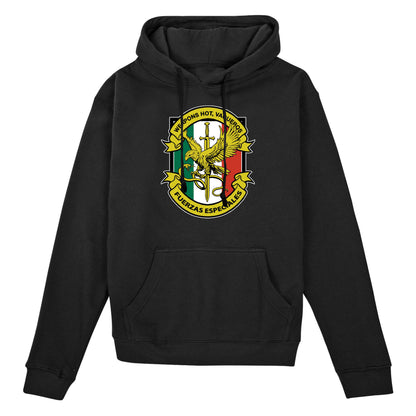 Call of Duty Weapons Hot Vaqueros Black Hoodie - Front View with Hot Vaqueros Design