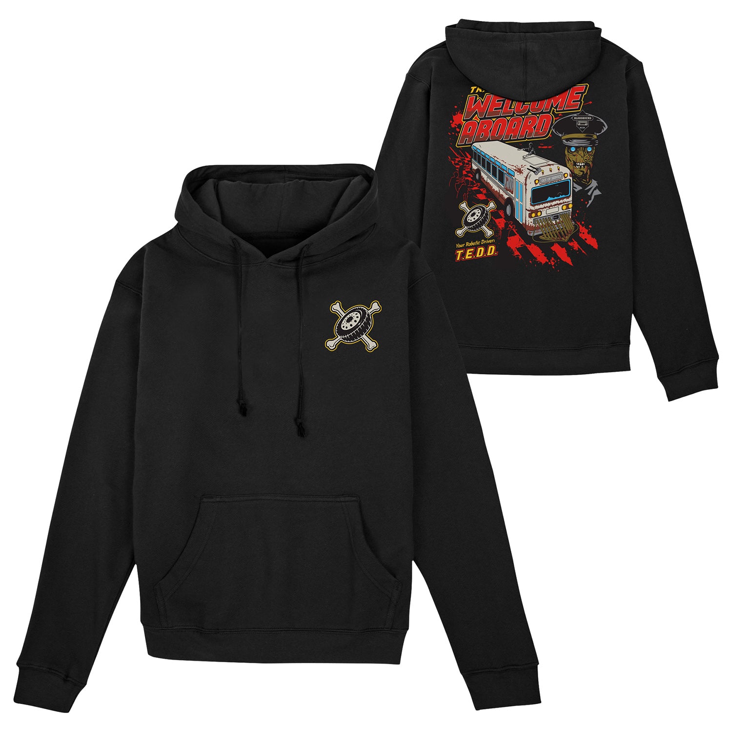 Call of Duty Black Tranzit Welcome Aboard Hoodie - Front and Back View