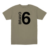 Call of Duty Light Olive Bravo Six T-Shirt - Front View with Bravo 6 Design
