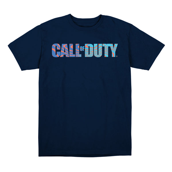 Call of Duty Damascus Camo Logo Blue T-Shirt