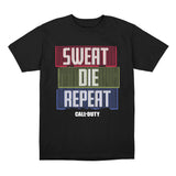 Call of Duty Black Sweat Die Repeat T-Shirt - Front View