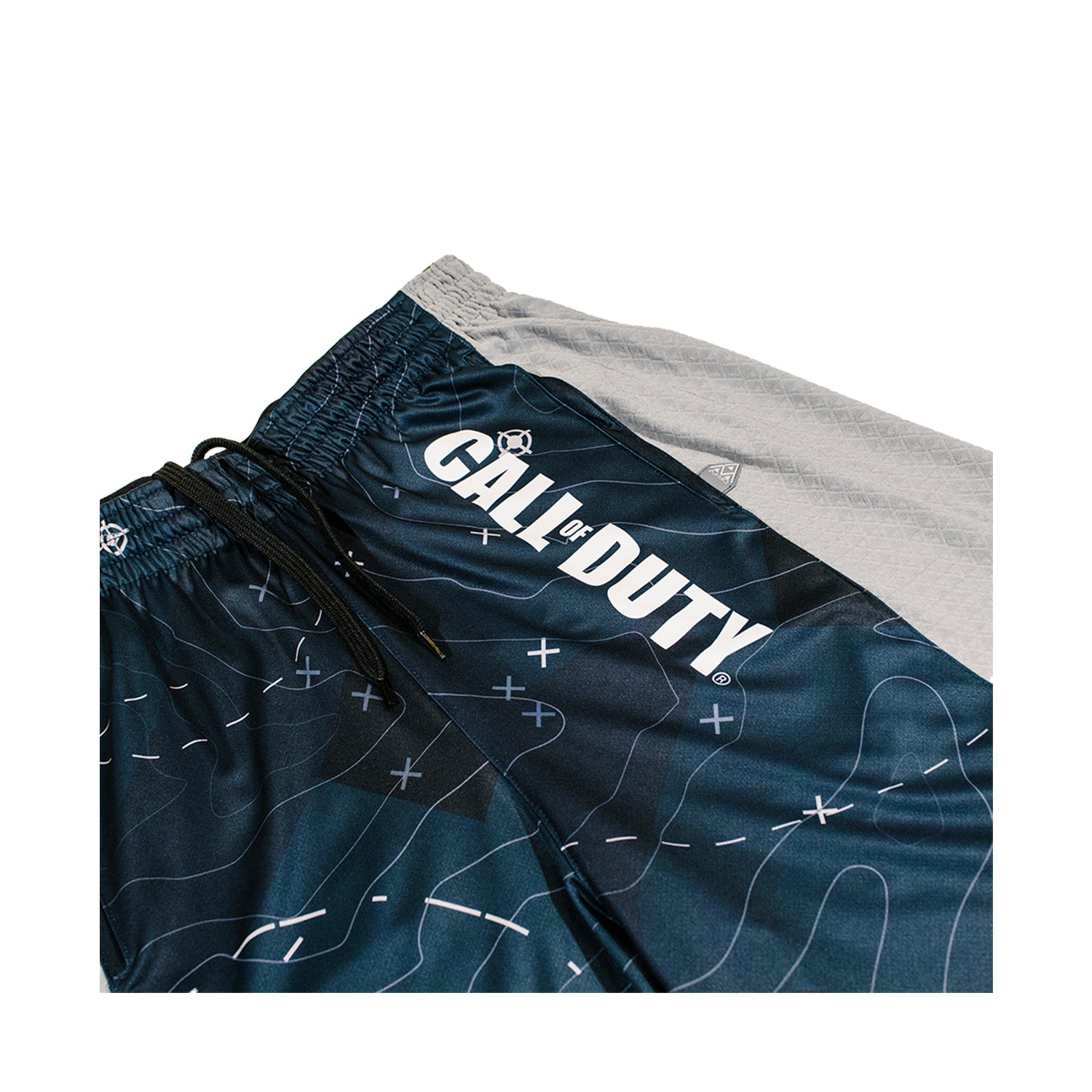 Call of Duty Point3 Blue Topographic Shorts - Close Up View
