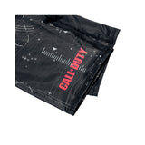 Call of Duty Point3 Black Topographic Compression Shorts - Close Up View with Call of Duty Logo