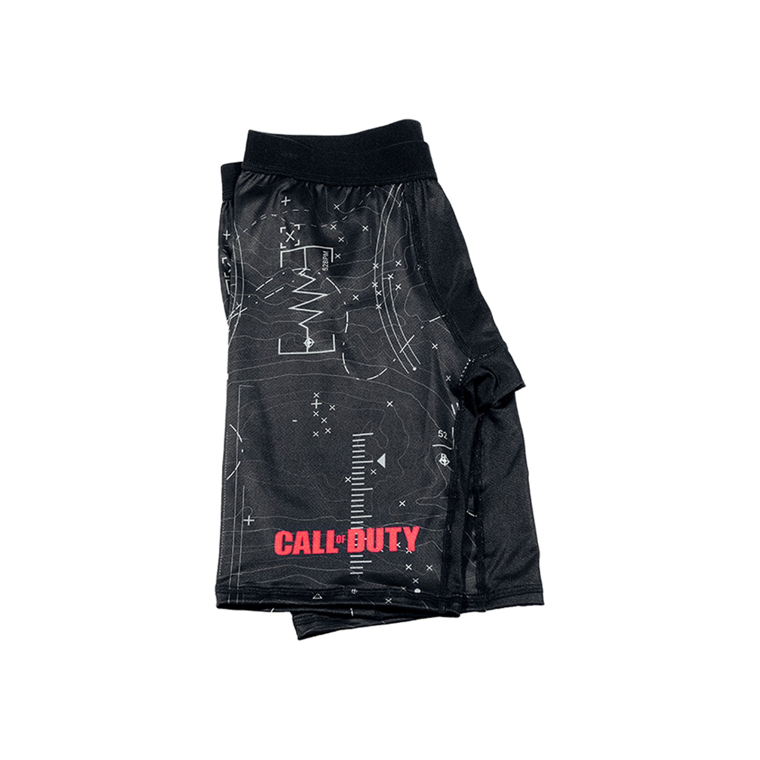 Call of Duty Point3 Black Topographic Compression Shorts - Folded View