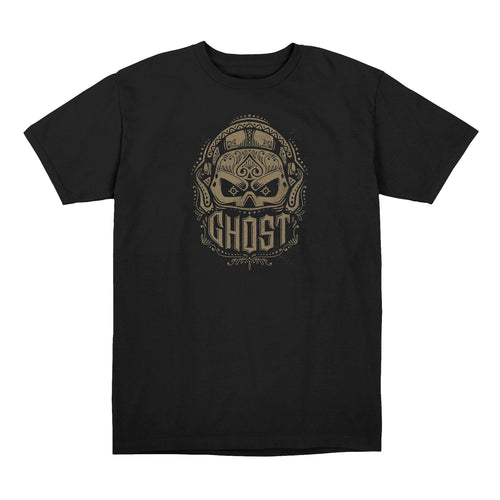 Call of Duty Ghost Skull Mask Black T-Shirt - Front View with Ghost Skull Design